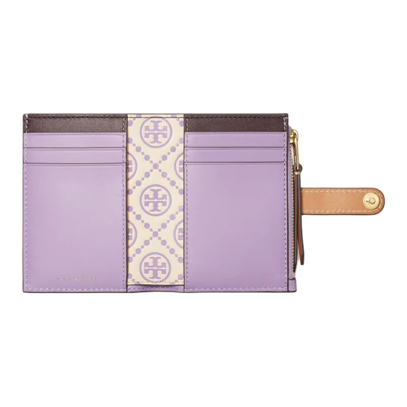 TORY BURCH T Monogram Leather Wallet Women's Lilac-2
