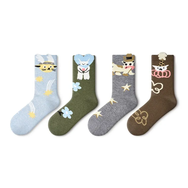 Primeet Mid Calf Socks Women's 4 Pack-14