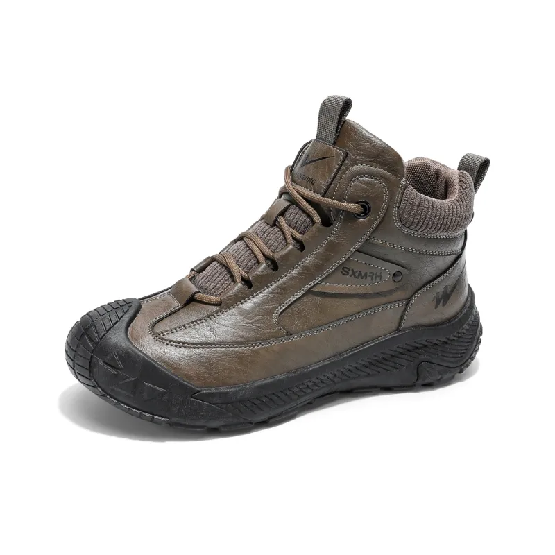 Binary High Top Casual Shoes Men's Brown-2