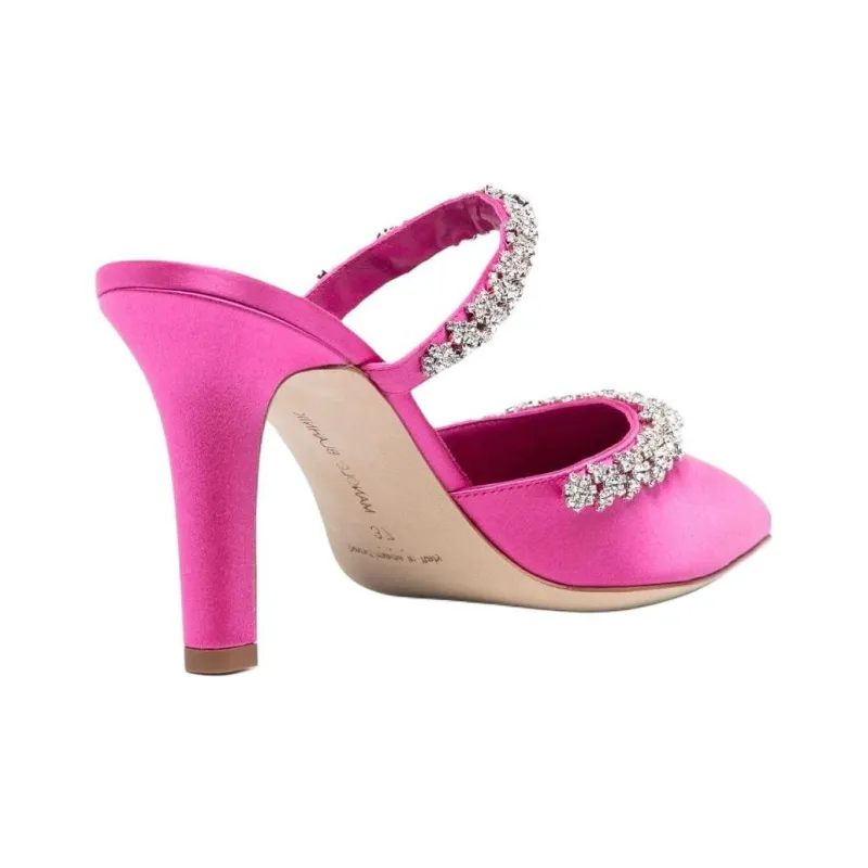 MANOLO BLAHNIK Vedadamu 80mm Crystal embellished Mules-4