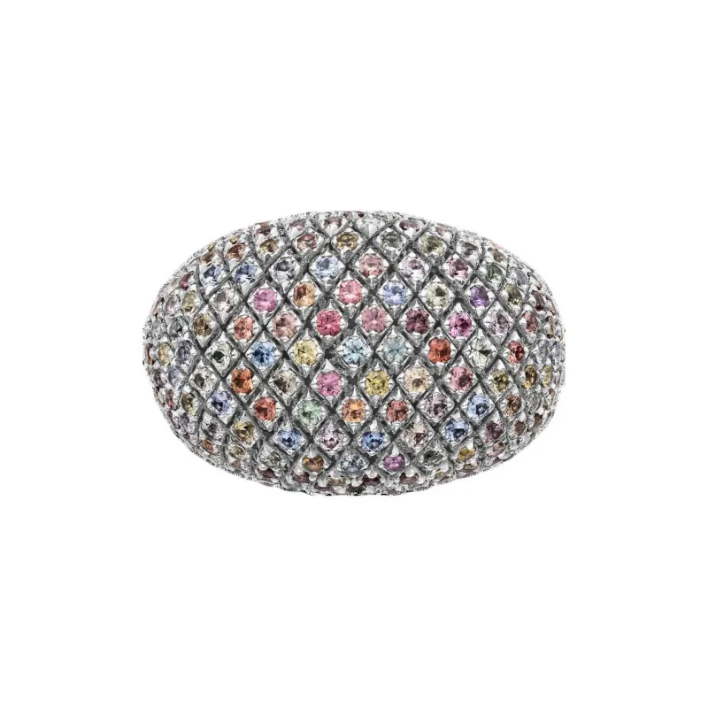CARTIER White Gold Diamond Sapphire Rings Unisex Silver-2