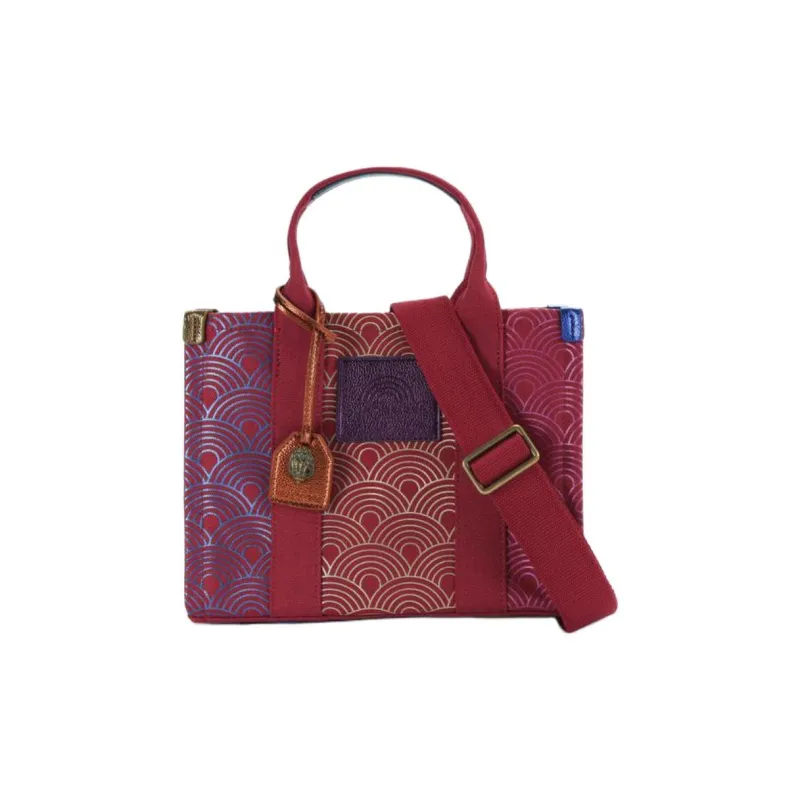 Kurt Geiger London Canvas Tote Bag Shopping Bag Canvas Bag Shoulder Bag Crossbody Bag Handbag Small Size Women's Red-0
