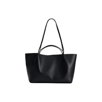ZARA Polyurethane Tote Bag Shopping Bag Shoulder Bag Handbag Regular Women's Black