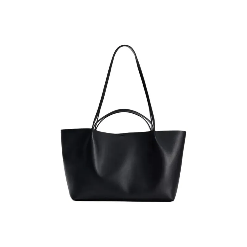 ZARA Polyurethane Tote Bag Shopping Bag Shoulder Bag Handbag Regular Women's Black-0