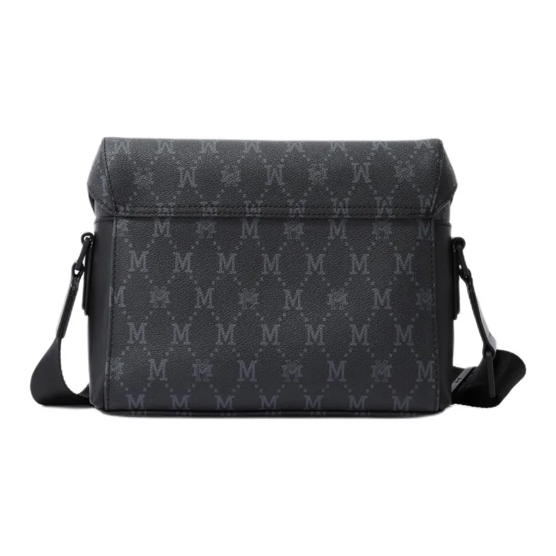 FION Mountain And Sea Journey Series Artificial Leather Shoulder Bag Regular Men's Black-3