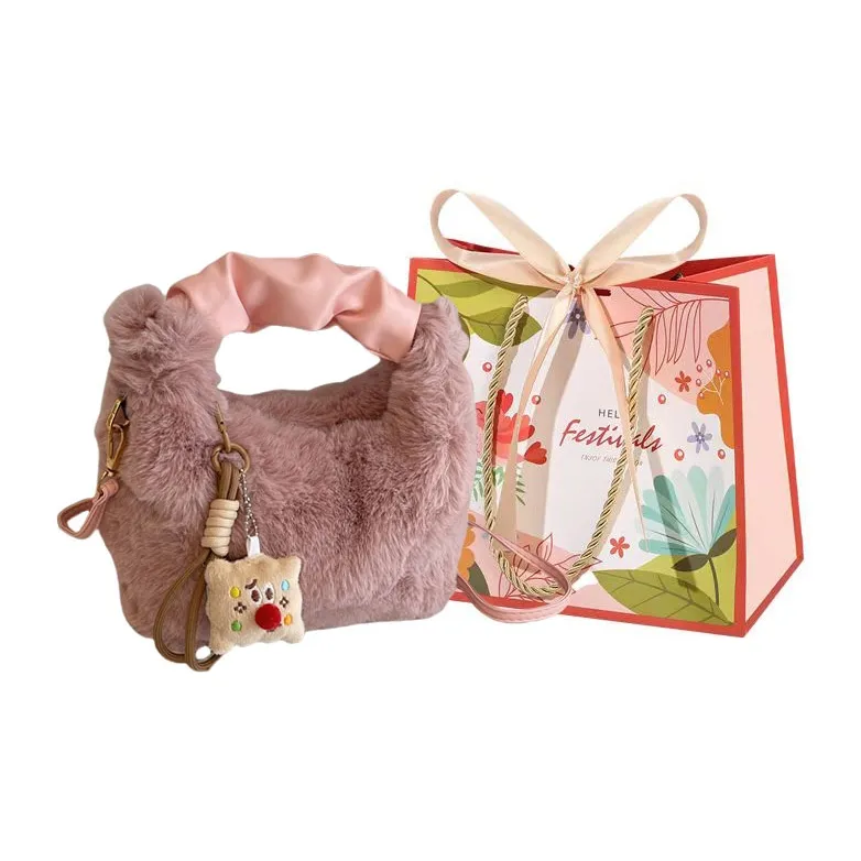 Cwatcun Plush Shoulder Bag Women's Multicolor-12