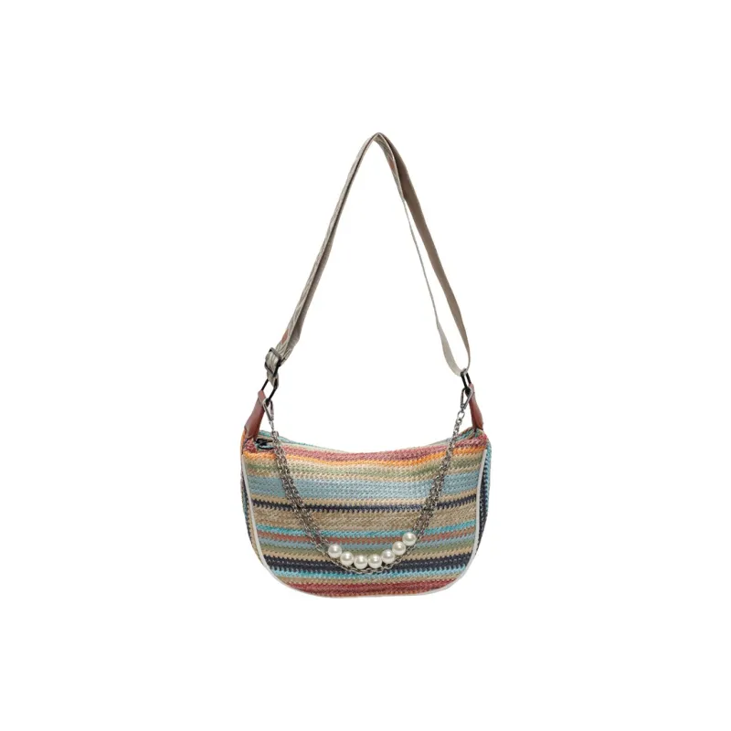 Yalu Fabric Handbag, Crossbody Bag, Shoulder Bag Regular Women's Pearl Black/Pearl White/Black/White-4