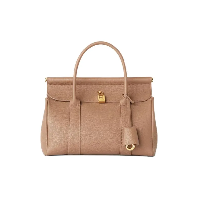 Loro Piana Cow Leather Shoulder Bag Crossbody Bag Handbag Women's Fossil Color Multicolor Gold-0
