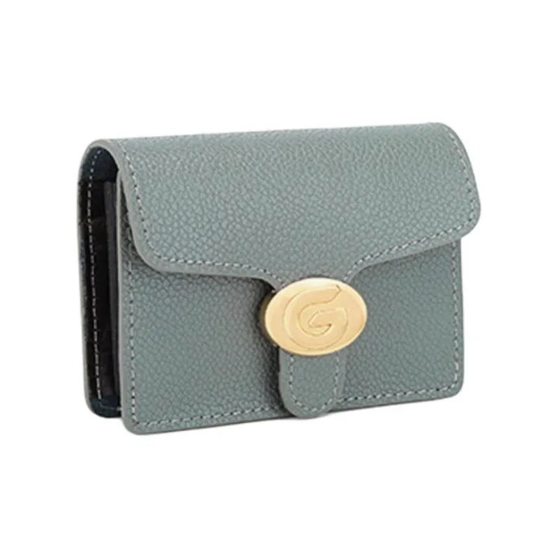 GELANNI Cow Leather Coin Purses Card Holders Regular Unisex Black/Apricot/White/Brown/Gray/Dark Brown/Dark Gray-8