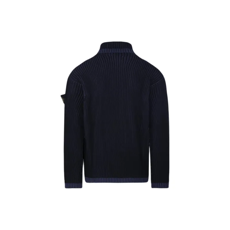 STONE ISLAND Logo Patch Roll Neck Ribbed Jumper-1