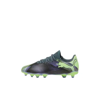 PUMA FUTURE 7 PLAY Anti Slip Wear Resistant Low Top Kids' Soccer Shoes Gray Purple Green Kids'