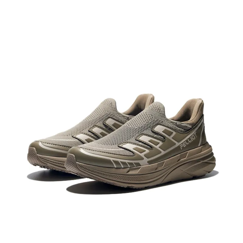 PELLIOT Abrasion Resistant Breathable Low Top Casual Running Shoes Men's Brown-1