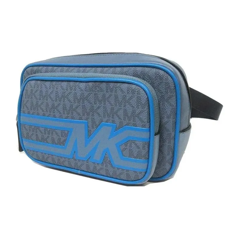 MICHAEL KORS MK Cooper Fabric Artificial Leather Fanny Pack Large Size Men's Denim Blue-2