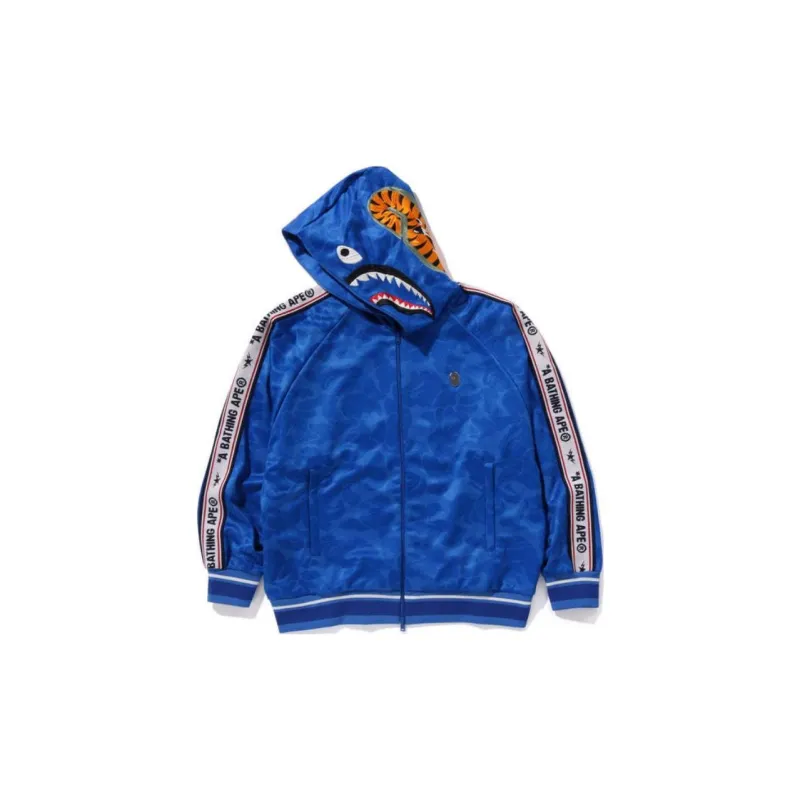 A BATHING APE Solid Camo Relaxed Fit Shark Full Zip Hoodie-7