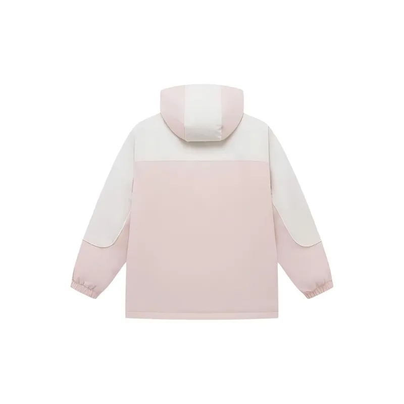 XTEP Puffer Jacket Women's Faint Moon Pink/Cotton White/Hazy Gray-1