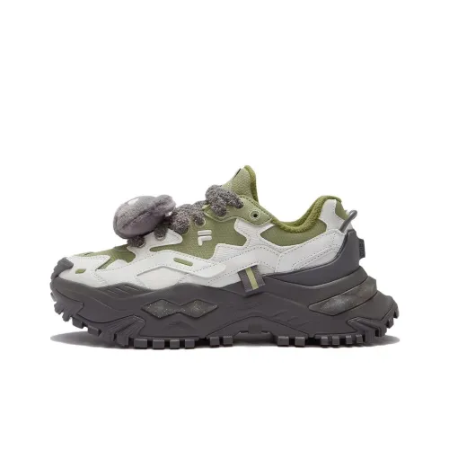 FILA FUSION BIANCO WE Pirate Bear Anti Slip Wear Resistant Low Top Casual Shoes Women's Green White