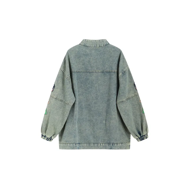 Garbege Denim Jacket Women's Blue-1