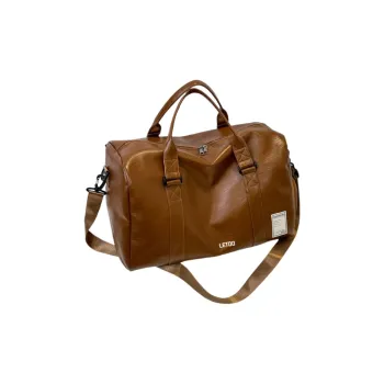 LETOO PU Storage Luggage Bag Portable Travel Bag Regular Unisex Brown Black/Gray Red