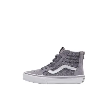 Vans SK8 HI Anti Slip Wear Resistant High Top Kids' Skateboarding Shoes Silver Gray White Kids'