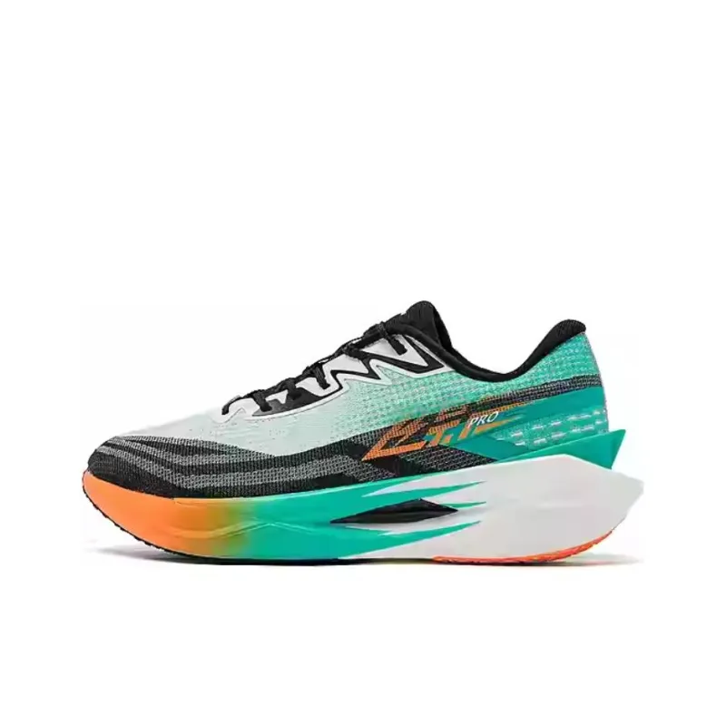 QIAODAN Flying Shadow PRO Anti Slip Wear Resistant Low Top Carbon Plate Running Shoes Men's Green Black-0