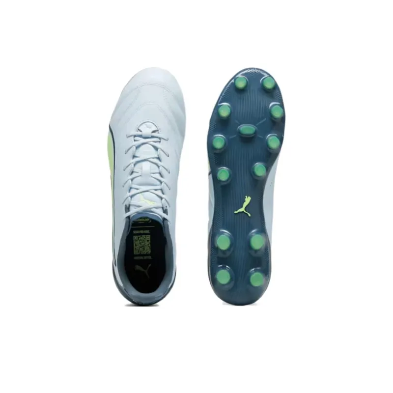 PUMA King Pro Anti Slip Wear Resistant Soccer Shoes Men's Gray Green-3
