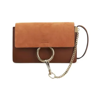 Chloe Faye Cow Leather Shoulder Bag Crossbody Bag Women's Brown