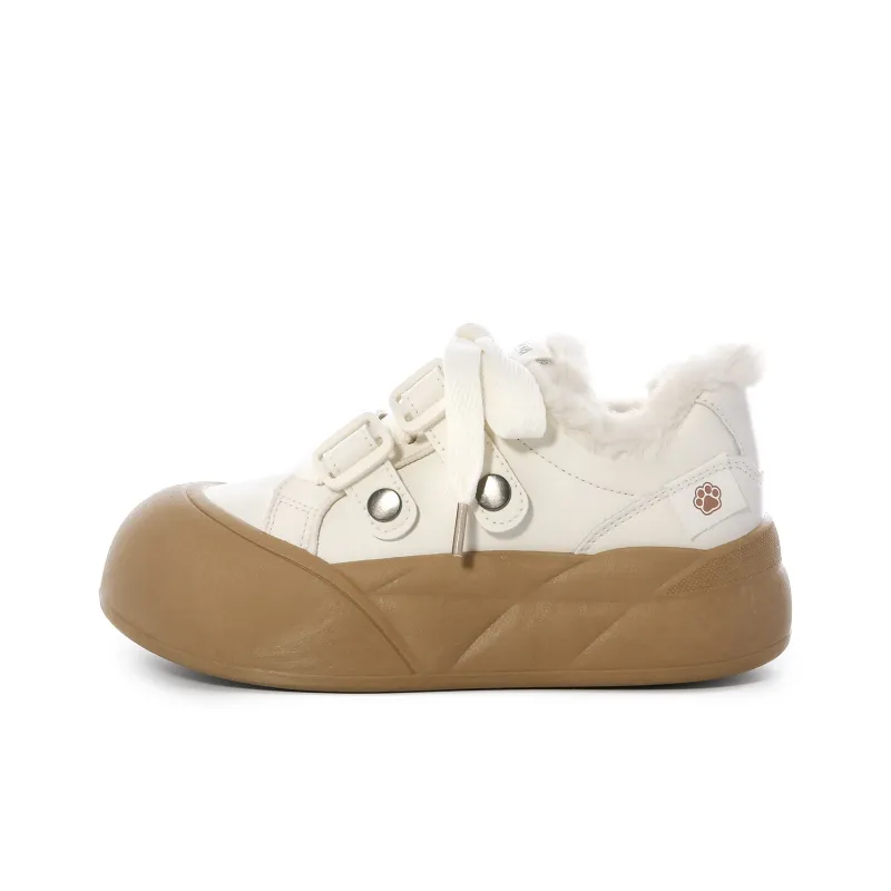 Lovely You Warm And Lightweight Low-Top Skateboard Shoes Women's Beige-0