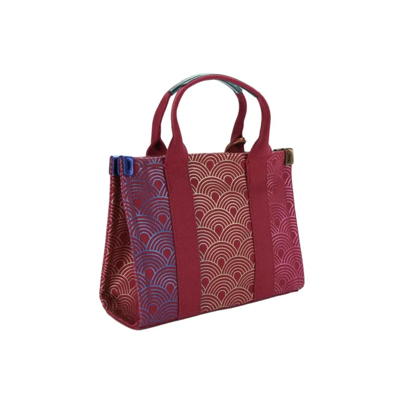 Kurt Geiger London Canvas Tote Bag Shopping Bag Canvas Bag Shoulder Bag Crossbody Bag Handbag Small Size Women's Red-2
