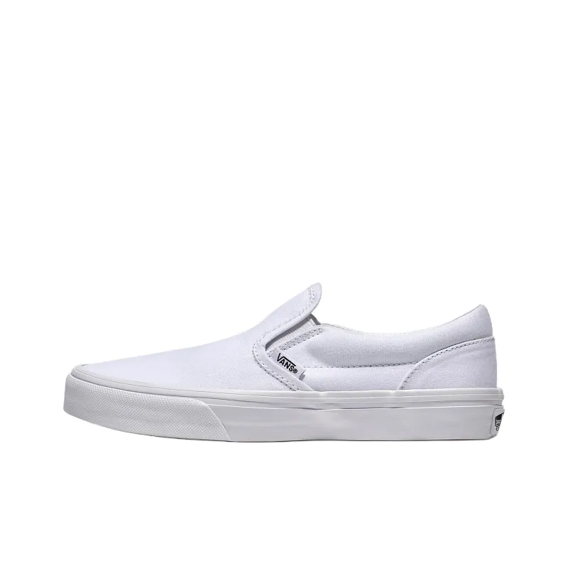 Vans Slip-on Anti-Slip Wear-Resistant Low-Top Kids' Skateboarding Shoes White Teenagers-0