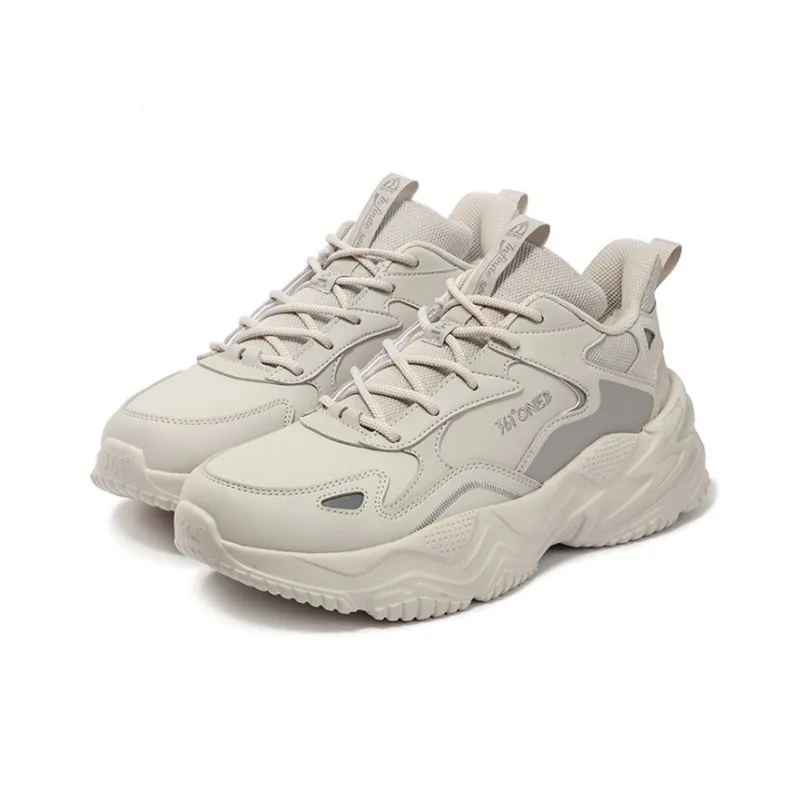 361° Croissant Anti Slip And Wear Resistant Water Resistant Low Top Casual Shoes Men's White Limestone Color-2
