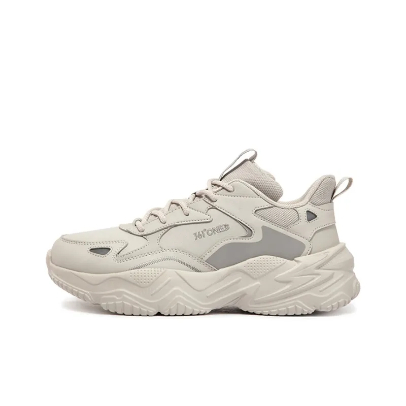 361° Croissant Anti Slip And Wear Resistant Water Resistant Low Top Casual Shoes Men's White Limestone Color-0