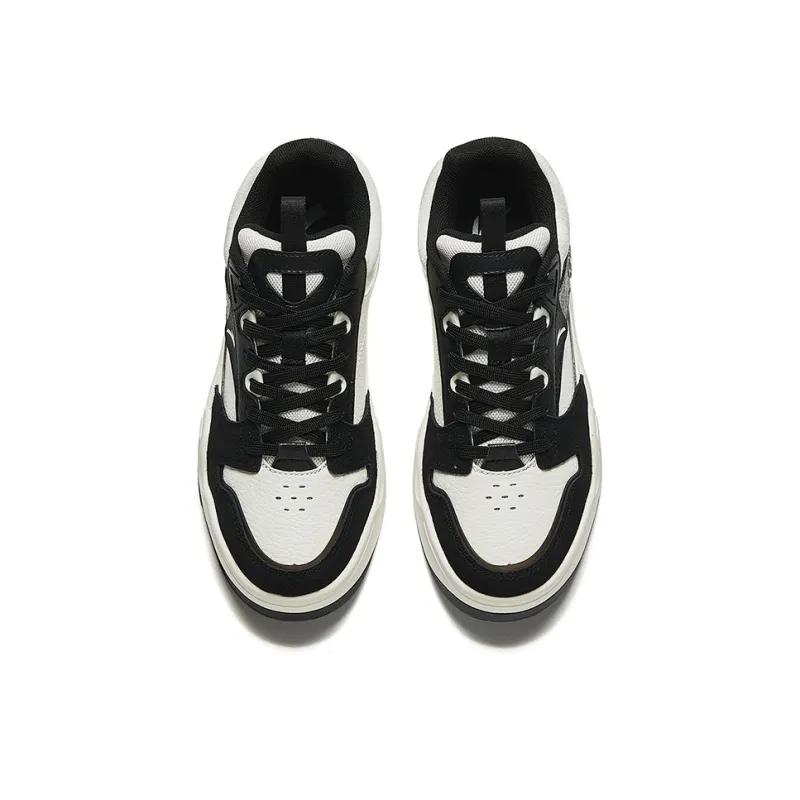 Anta C37 Series Anti Slip And Wear Resistant Lightweight Height Increasing Low Top Skateboard Shoes Women's White Black-2