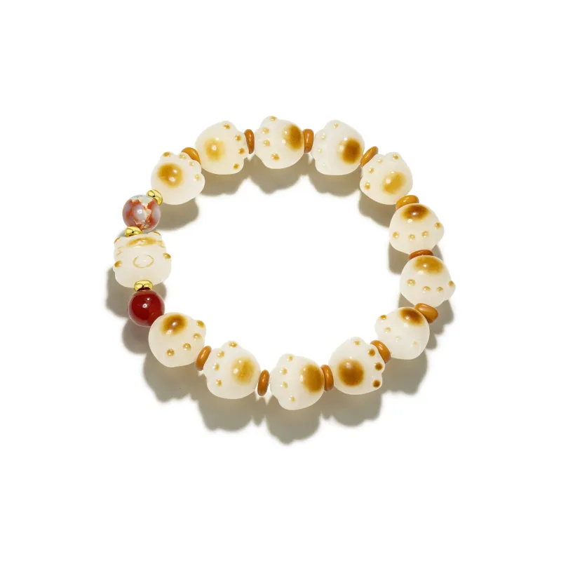 JINGCHENGGOU White Jade Bodhi Cacumen Platycladi Seeds Bodhi Root Bracelets Unisex-0
