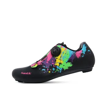 SANTIC Anti-Slip Wear-Resistant Low-Top Cycling Shoes Unisex Black Multicolor Picasso