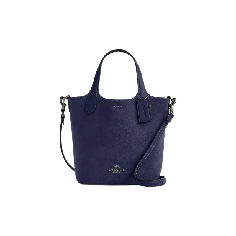 COACH Suede Shoulder Bag, Crossbody Bag, Handbag Trumpets Women's Marine Blue-0