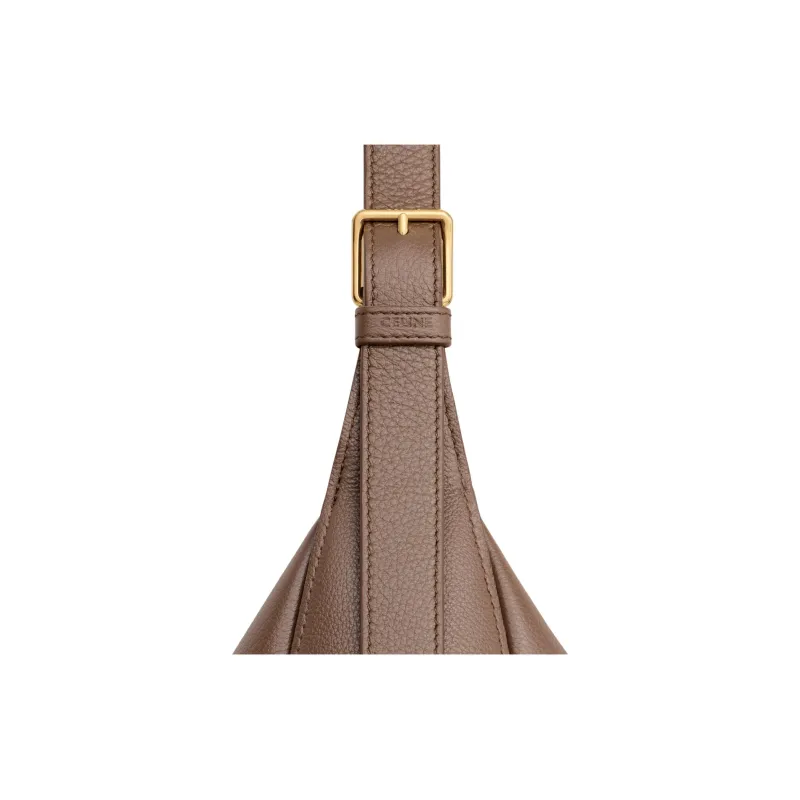 CELINE Cuir Triomphe Calfskin Shoulder Bag, Handbag, Shoulder Bag Large Size Women's Brown-3