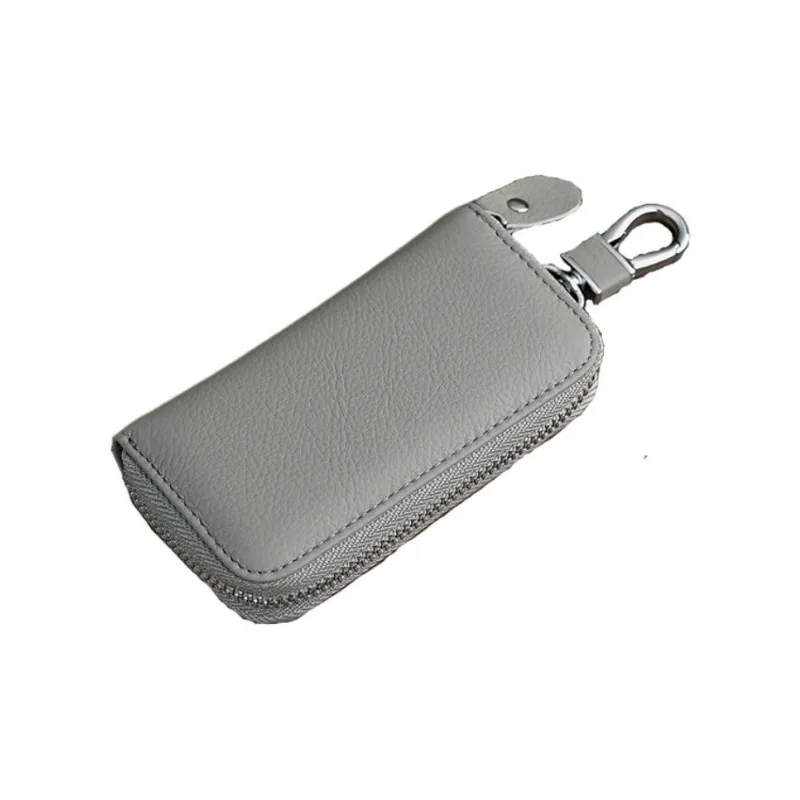 OUZIHUANG Cow Leather Key Pouch Regular Men's Black/Brown/Light Blue/Gray/Ecru-4