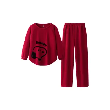 Gongdie x SNOOPY/ Pajama Set Women's Red