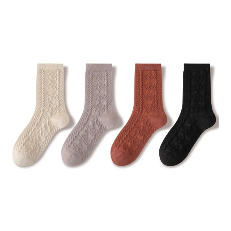 JIAZINI Mid Calf Socks Women's 4 Pack-8