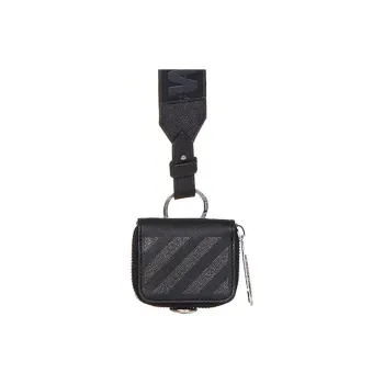 OFF-WHITE Calfskin AirPods Pro Case Shoulder Bag Unisex Black