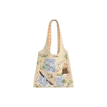 AOSONG Suede Tech Fabric Tote Bag Shoulder Bag Regular Women's Koala Chubby Monk