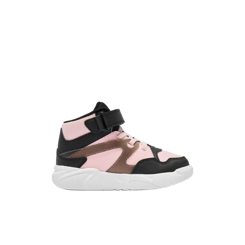 QIAODAN Anti Slip Wear Resistant High Top Kids' Skateboarding Shoes Black Pink Children Aged 3 7 Years Old-1