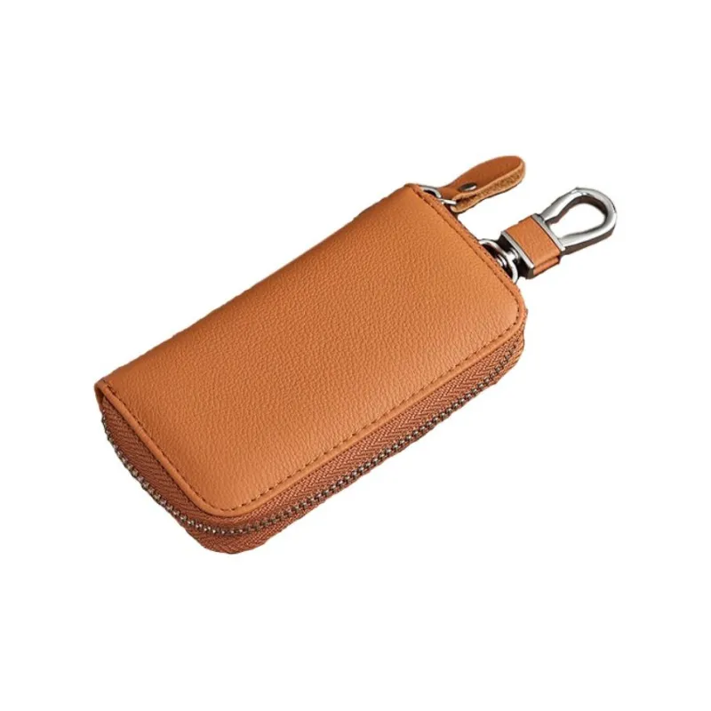 OUZIHUANG Cow Leather Key Pouch Regular Men's Black/Brown/Light Blue/Gray/Ecru-1