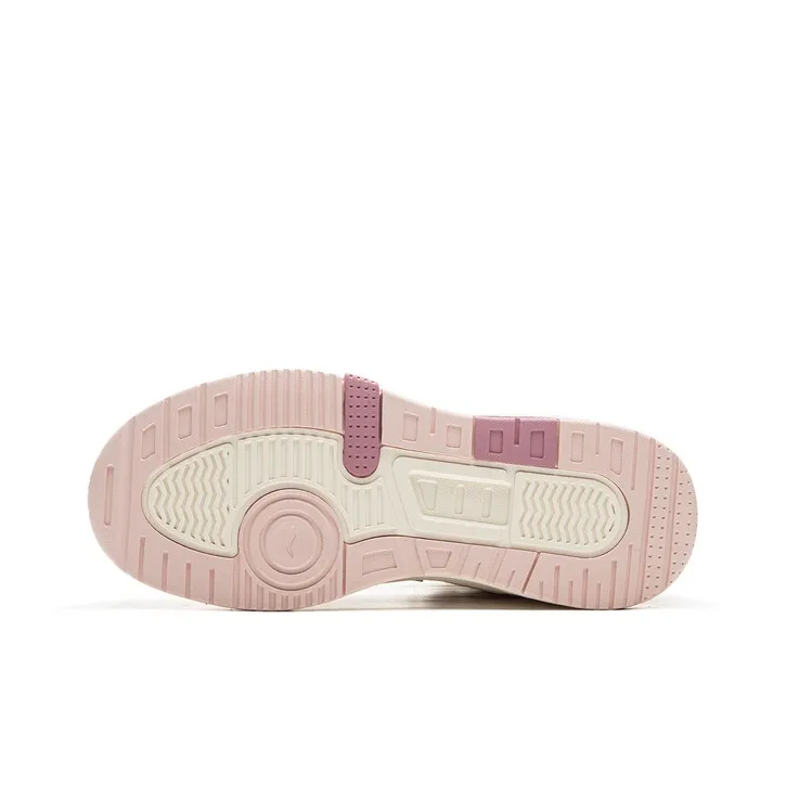 LINING YOUNG Slip Resistant Cushioning Wear Resistant Breathable High Top Kids Lifestyle Shoes Ecru Teenagers-4