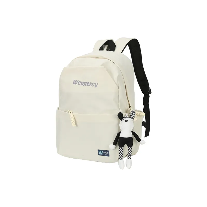 Wenpercy Nylon Travel Bag Backpack Regular Unisex Black/White-3