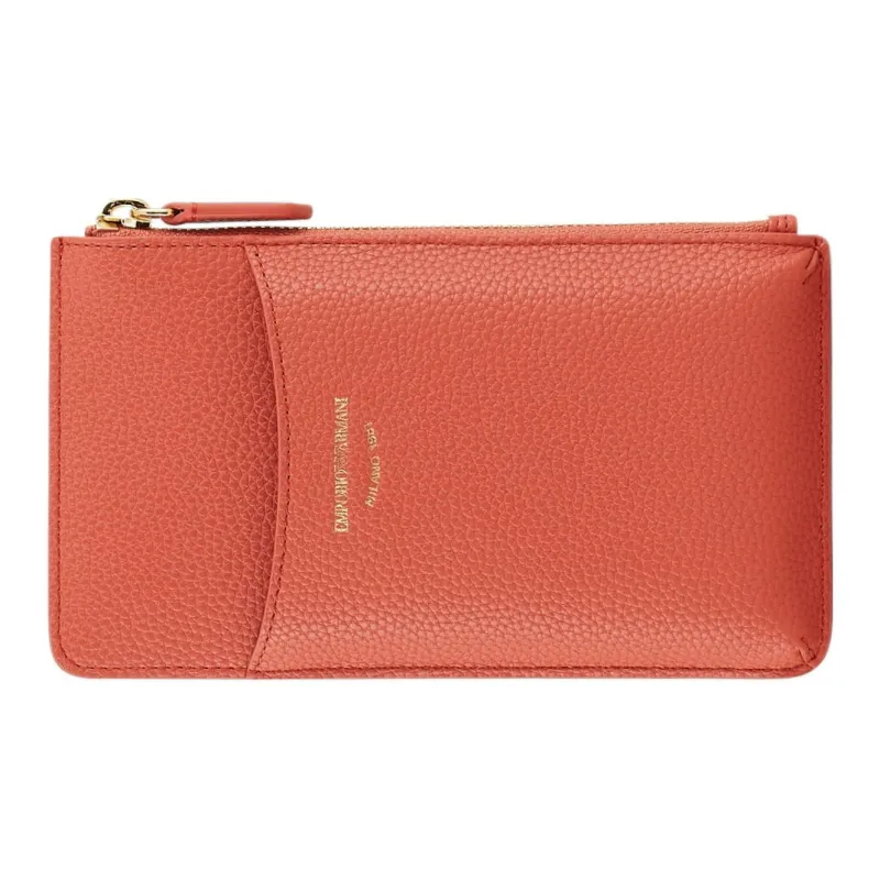 EMPORIO ARMANI Coated Canvas Clutch Wallet Women's Brick Red-2