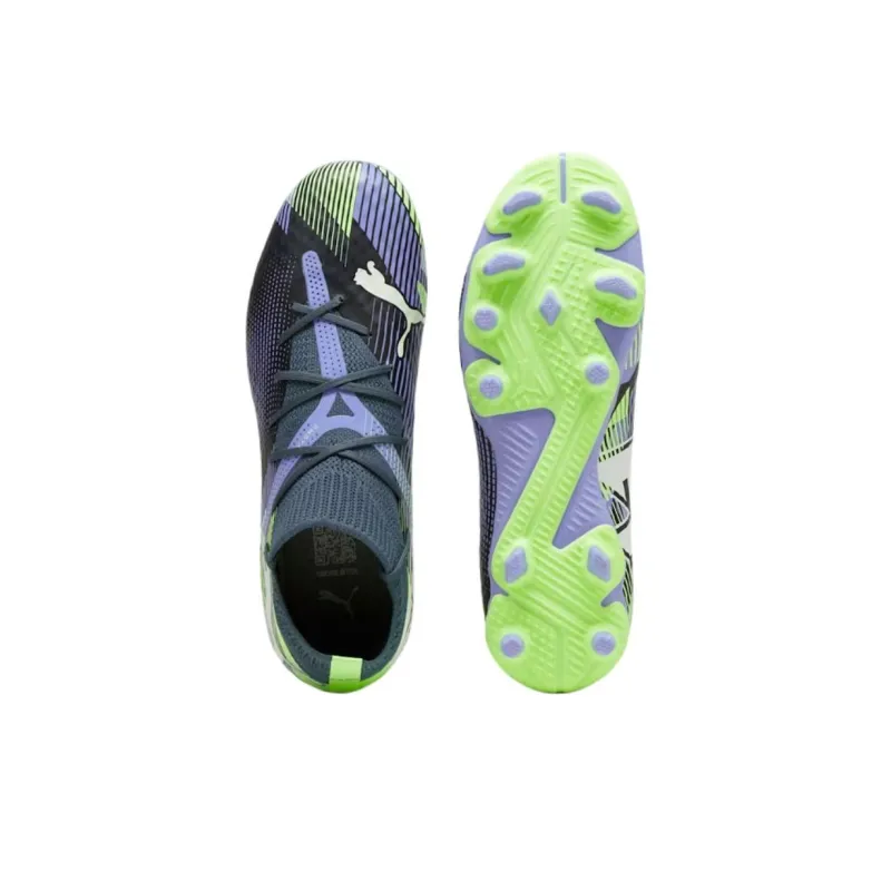 PUMA FUTURE 7 PRO Anti Slip Wear Resistant Low Top Kids' Soccer Shoes Gray Green Kids'-3