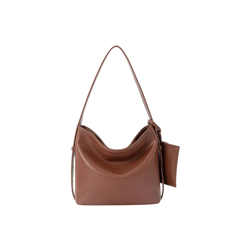 VANESSA HOGAN Cow Leather Crossbody Handbag Shoulder Bag Small Size Large Size Women's Red Brown/Black-3