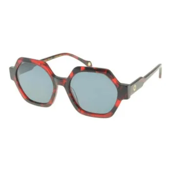 INES DE LA FRESSANGE Irregular Shape Sunglasses Unisex Red