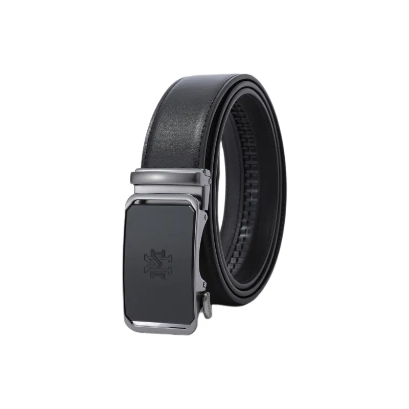 FION Mountain And Sea Journey Series Top Grain Cow Leather Leather Belts Men's 3.5cm-0